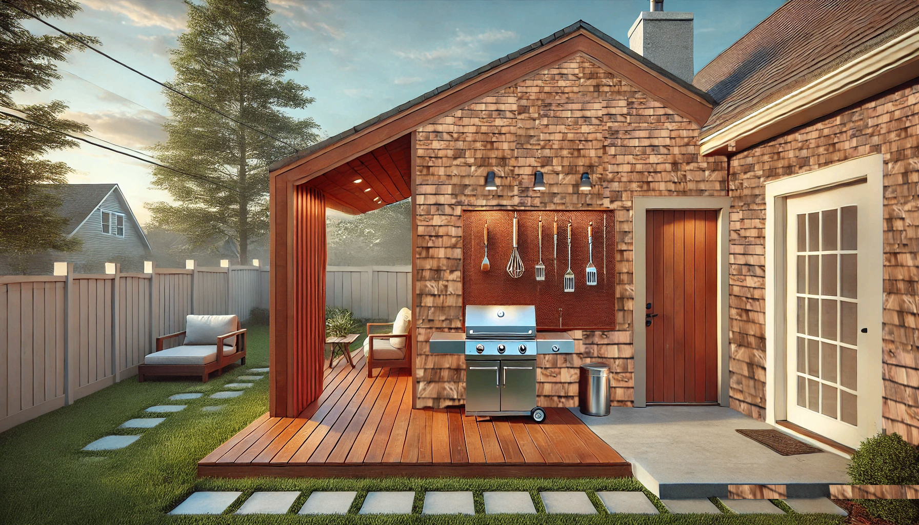 Outdoor Kitchen & BBQ Cedar Walls